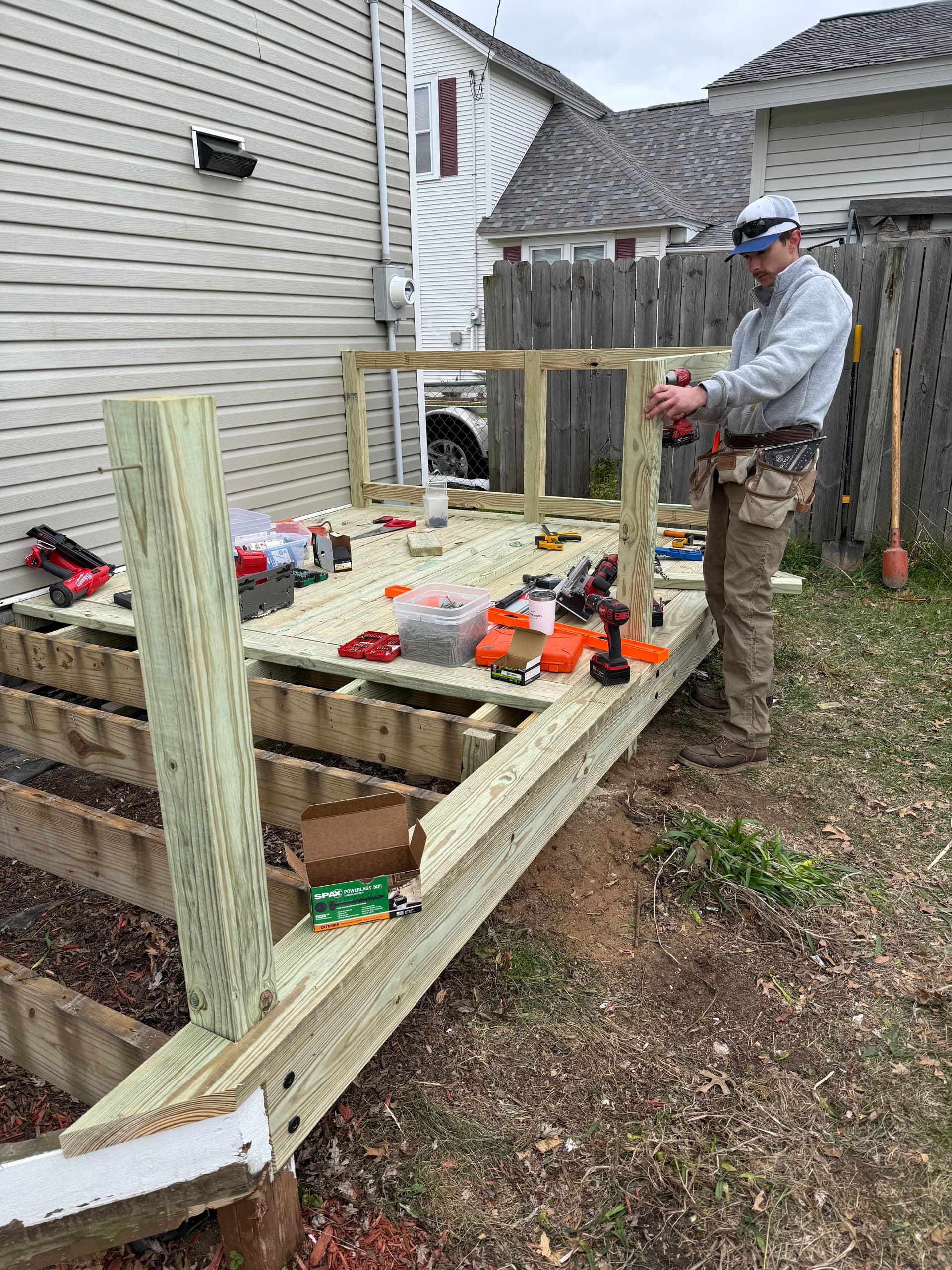 Gallery photos for Deck Rebuild with New Boards, Stairs, and Black Aluminum Railings: Image #4