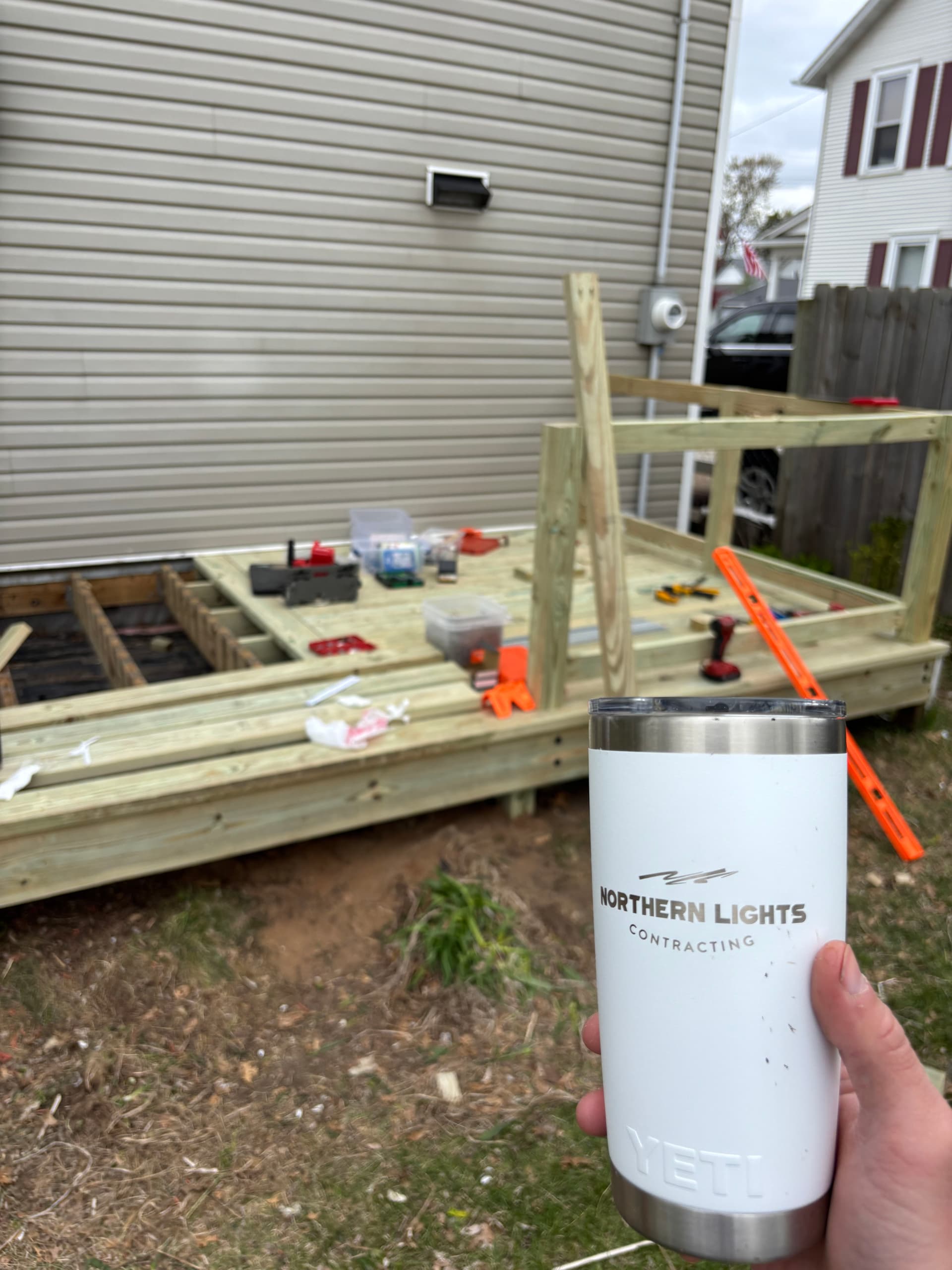 Gallery photos for Deck Rebuild with New Boards, Stairs, and Black Aluminum Railings: Image #3